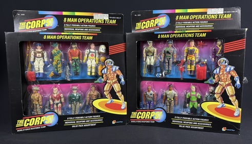 Lanard Toys The Corps 8 Man Operations Team 2 packs. Open box. Shelf wear including warping,