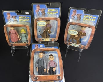 Davey and Goliath Unopened Action Figures Lot Four sealed packages. Packaging has some yellowing. 7