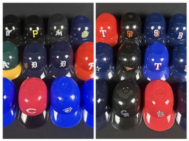 Mini Baseball Batting Helmets Collection 24 helmets. See photos for included teams. 5.5 x 3.5 x 2.5