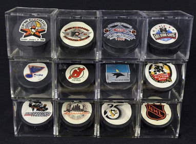 Mixed Grouping Hockey Pucks NHL All Star Games Please see photos for included pucks and condition