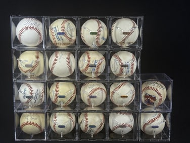 Signed Baseballs Mixed/Mystery Lot Tigers Mostly Detroit Tigers players. No COAs. 13 x 6 x 6 inches