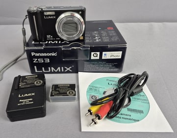 Panasonic LUMIX DMC-ZS3 Digital Camera Accessories & Box