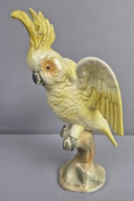 Vintage Brad Keeler Cockatoo Figurine 11 inches tall. Crazing. Small chips on head and wing. Please