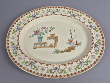 Spode Copeland Canton 18.5" Serving Platter Some marks and paint worn. No chips or cracks. Please