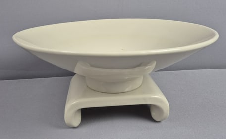 Vintage Haeger Pottery Bowl 3295 & Display Stand Bowl 13.5 inches. Few stains, marks. No chips or