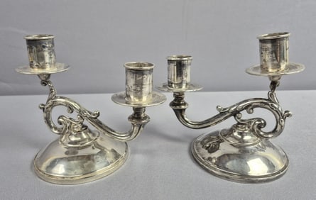 Fisher Sterling Silver Weighted Double Candlestick Holders