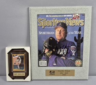 Framed Curt Schilling Autographed Sporting News Magazine Cover from Pitch for ALS 2002 & Framed