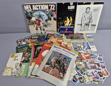 Assorted Sports Memorabilia Lot NBA NFL Sports Illustrated