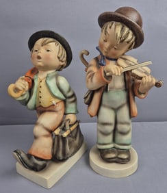 Goebel Hummel Figurines Little Fiddler Boy & Merry Wanderer
