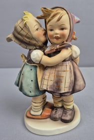 1948 Goebel Hummel 6" Telling Her Secret Figurine Chip on tip of one girls hair. Please see images