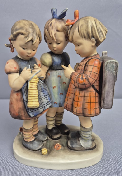 Vintage Goebel Hummel 9" School Girls 177 Figurine Some crazing, no chips. Please see images for: Some crazing, no chips. Please see images for details regarding the condition.