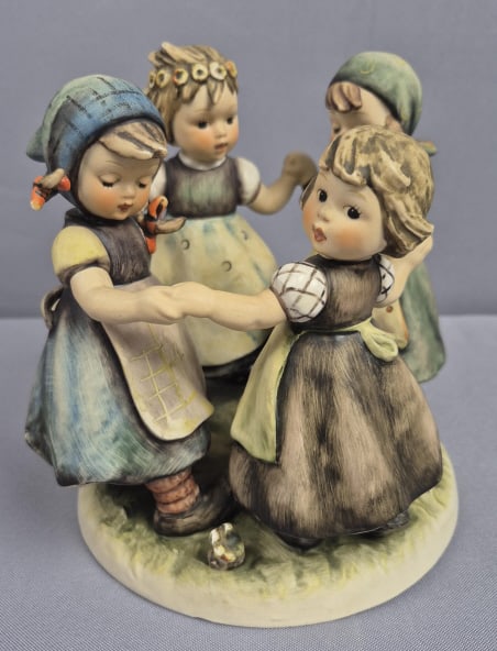 Vintage Goebel Hummel 7" Ring Around The Rosie Figurine: Figurine Chips around rim of base. Please see images for details regarding the condition.