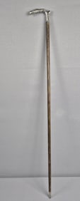 Vintage Japanese Wooden Sterling Silver Handled Walking