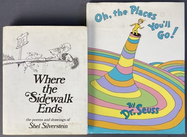 Vintage Kids Books Seuss & Silverstein Where the Sidewalk Ends by Shel Silverstein, published by