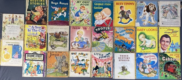 Vintage Golden Books Lot of Twebty-Four 24 Little Golden Books, many Simon & Schuster. Some are