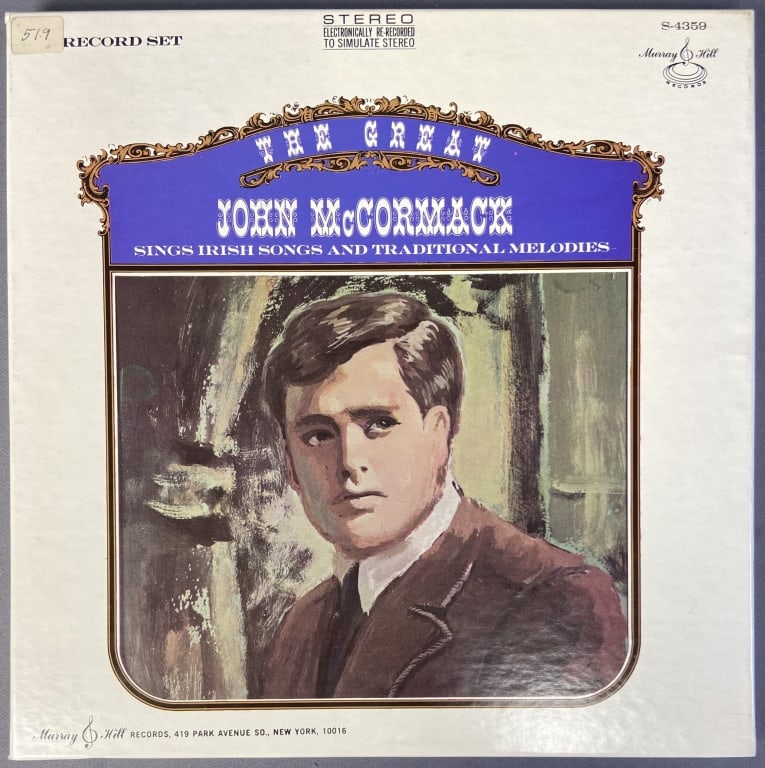 Vinyl Box Set John McCormack Irish Songs John McCormack Sing Irish Songs and Traditional Melodies,: John McCormack Sing Irish Songs and Traditional Melodies, Murray Hill Records, S-4359. Set includes 5 records with paper sleeves, vinyl sold untested.