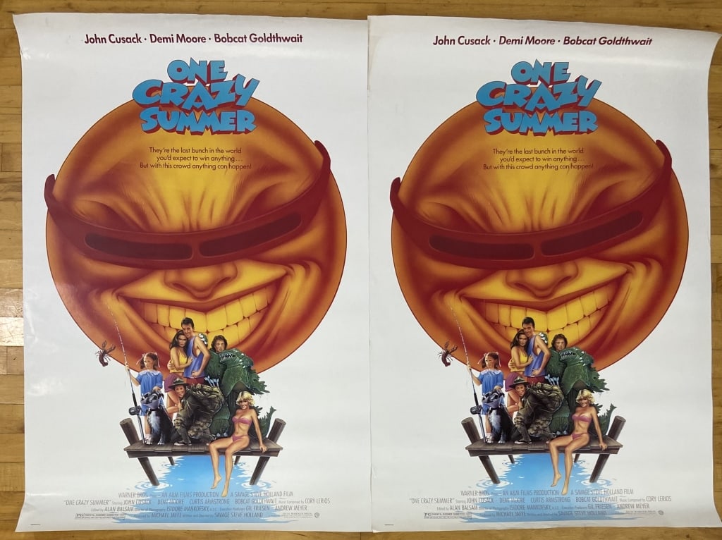 One Crazy Summer Movie Posters Set of Two Two one sheet single sided posters for the movie One Crazy: Two one sheet single sided posters for the movie One Crazy Summer starring Demi Moore. Posters are 40 X 27 inches in size.