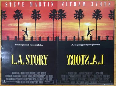 LA Story Steve Martin Movie Posters Set of Two Two duplicate double sided movie posters for the