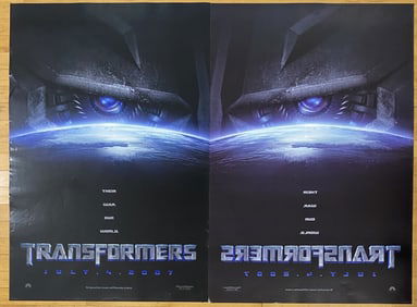 Transformers Movie Posters 2007 Two one sheet double sided movie posters for the 2007 Michael Bay