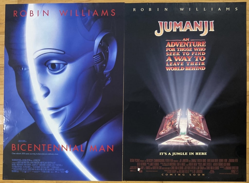 Robin Williams Movie Posters Jumanji Bicentennial Two one sheet double sided posters for the movies: Two one sheet double sided posters for the movies Bicentennial Man and Jumanji. Posters are 40 X 27 inches in size.