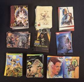 1993 Topps Star Wars Galaxy Trading Cards Some light edge wear present. Approximately 4 x 3.5 x 3