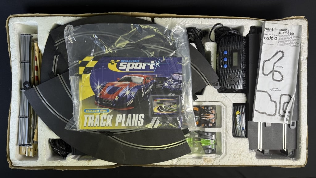 Scalextric Advanced Track System Le Mans 24 With original box. Untested. Not inspected for: With original box. Untested. Not inspected for completeness. 35 x 6 x 18 inches.
