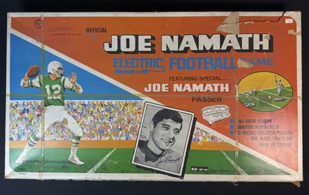 Vintage Joe Namath Electric Football Game With original box. Untested. Box has some damage see