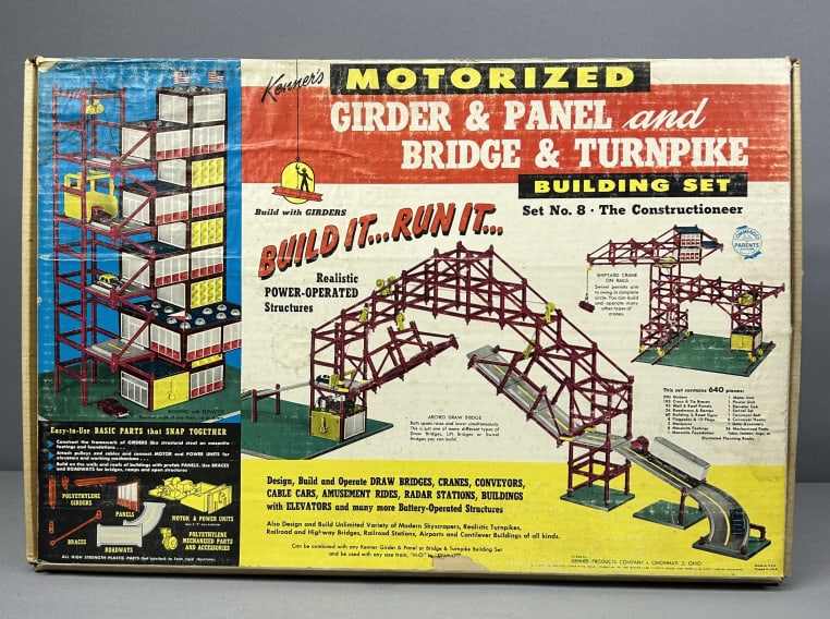 Girder Panel Bridge & Turnpike Building Set 1960’s Kenner motorized girder & panel and bridge &: 1960’s Kenner motorized girder & panel and bridge & turnpike building set No. 8.