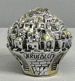 Silver Jerusalem Panorama Sculpture Paperweight Small sculpture of Jerusalem, marked 925 S. Weighs