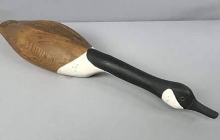 Handcarved Wooden Canada Goose Large handcarved and signed wooden goose by Alcolu Railroad. Head