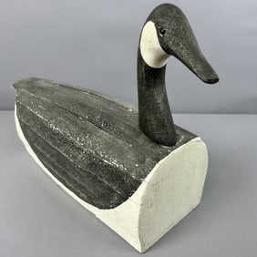 Wooden Canada Goose Decoy Wooden goose decoy. Head easily detachable. Measures 23 inches long, 8