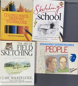 Drawing and Sketching Art Books Set of Four Drawing Workbooks People by Bruce Robertson. Published