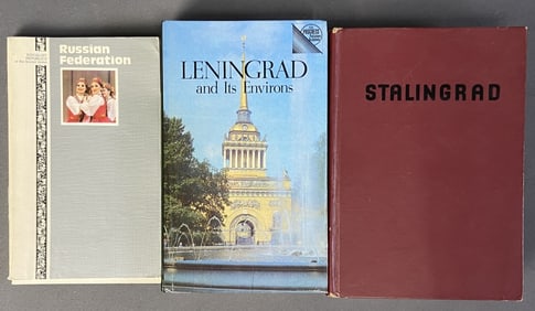 Vintage Soviet Russia Books Set of Three Stalingrad by Theodor Plievier, published by Appleton