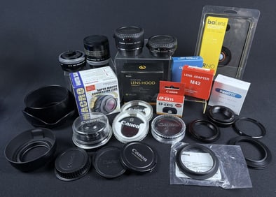 Canon Camera Lens Accessories Adapters Extensions Lens hoods & caps. All untested. Please refer to