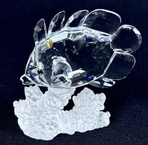Swarovski Silver Crystal Butterfly Fish With original box. 3 inches wide by 3.25 inches tall. Box 5