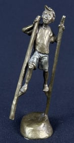 Mark Hopkins Bronze Boy on Stilts 1998 87/950 Signed. 224 grams. 5.25 inches tall. With original