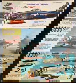Hawk Grumman F8F-2 #562 Thunderbolt P-47D # 500 130 & Republic P-47D Thunderbolt #212-200 1/4"