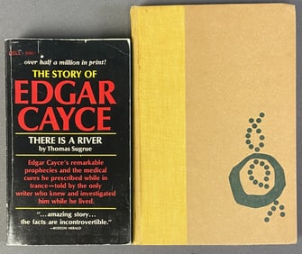 Vintage Isaac Asimov & Edgar Cayce Books Set of 2 The Story of Edgar Cayce There Is a River by