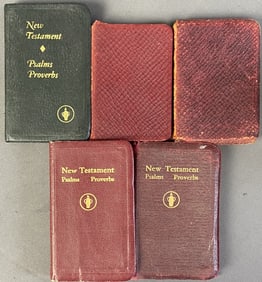 Vintage & Antique Pocket Bibles Set of Five Three New Testament, Psalms and Proverbs pocket sized