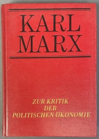 Vintage Karl Marx Book in German 1974 Facsimile of Karl Marx's On the Critique of Political Economy
