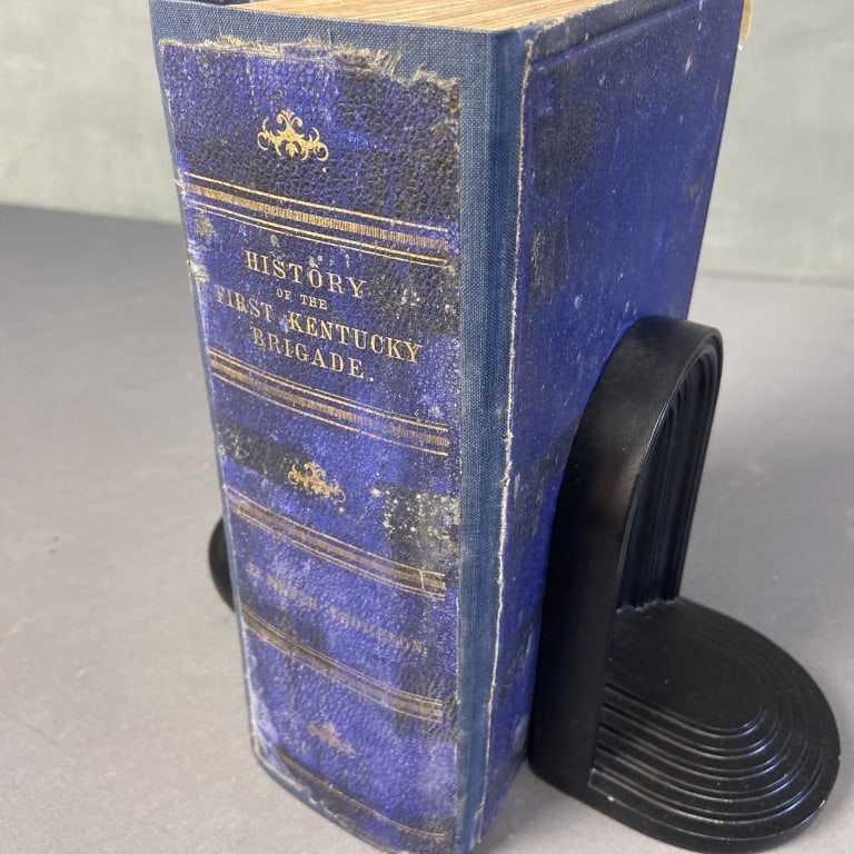 Antique Book History of the First Kentucky Brigade History of the First Kentucky Brigade by Ed: History of the First Kentucky Brigade by Ed Porter Thompson, published by Caxton Publishing House, 1868. Some foxing, book was rebound in the 1990's using the original boards but replacing the end pag