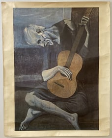 Pablo Picasso Old Guitarist Art Print 1960's Art print of The Old Guitarist by Pablo Picasso. Art