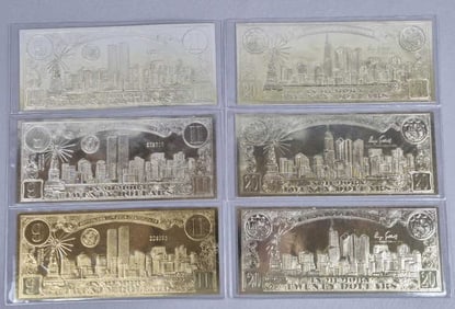 6 Commemorative Republic of Liberia World Trade Center $20 Certificates