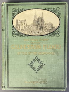 Antique Book True Story Galveston Flood The True Story of the Galveston Flood by Paul Lester.: The True Story of the Galveston Flood by Paul Lester. Published by American Book and Bible House, 1900. Split in front end pages exposing super.