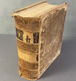Antique 19th C. Webster's Dictionary Leather bound American Dictionary of the English Language by