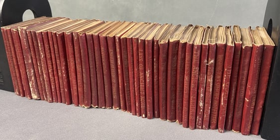 Antique Little Leather Library Books Set of 41 Forty-one miniature pocket sized books by the Little