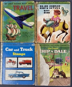 Vintage Simon & Schuster Golden Books Set of 4 Brave Cowboy Bill by Kathryn & Byron Jackson,