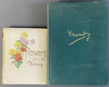 Two Vintage Books Van Gogh and Dickens Flowers from Dickens published by The Hayes Lithographing