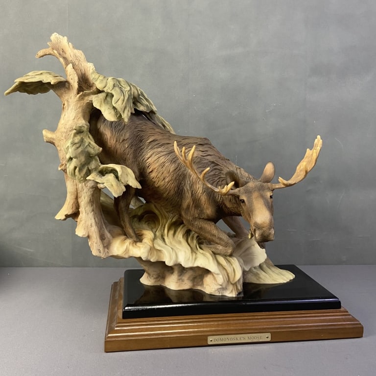 Moose Sculpture by Stephen Herrero 1997 Domonoske's Moose numbered 383/2500, signed on the back (1 of 8)