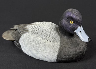 Vintage Jules Bouillet Bluebill Duck Decoy 1990 Signed and numbered 436/3520. Free from damage. 10 x